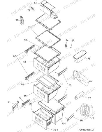 Взрыв-схема холодильника Frigidaire FFHS2202PB - Схема узла Internal parts refrigerator